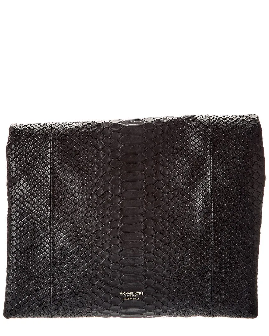 Michael Kors Collection Python-Embossed Leather Lunch Bag