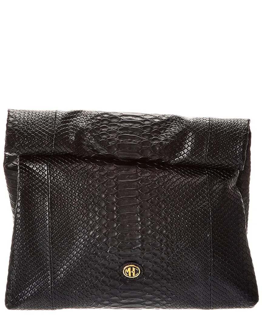 Michael Kors Collection Python-Embossed Leather Lunch Bag