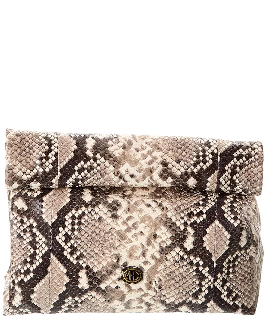 Michael Kors Collection Python-Embossed Leather Lunch Bag