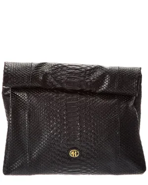 Michael Kors Collection Python-Embossed Leather Lunch Bag