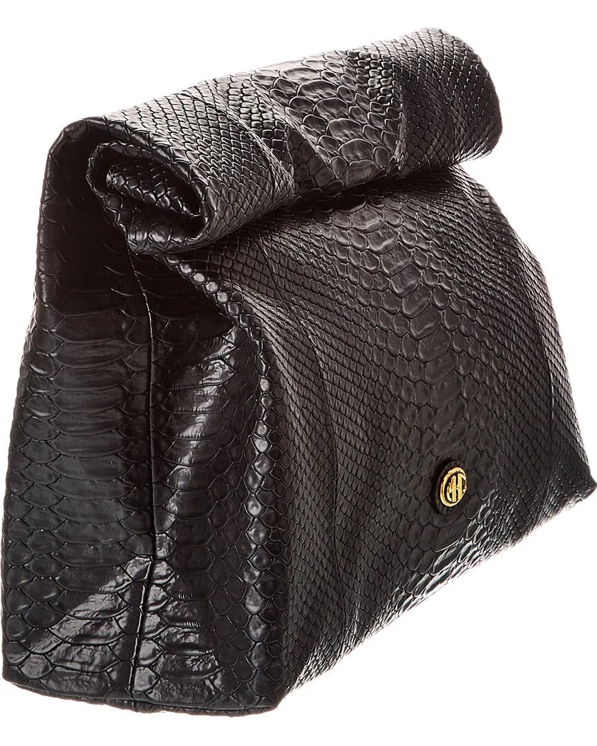 Michael Kors Collection Python-Embossed Leather Lunch Bag