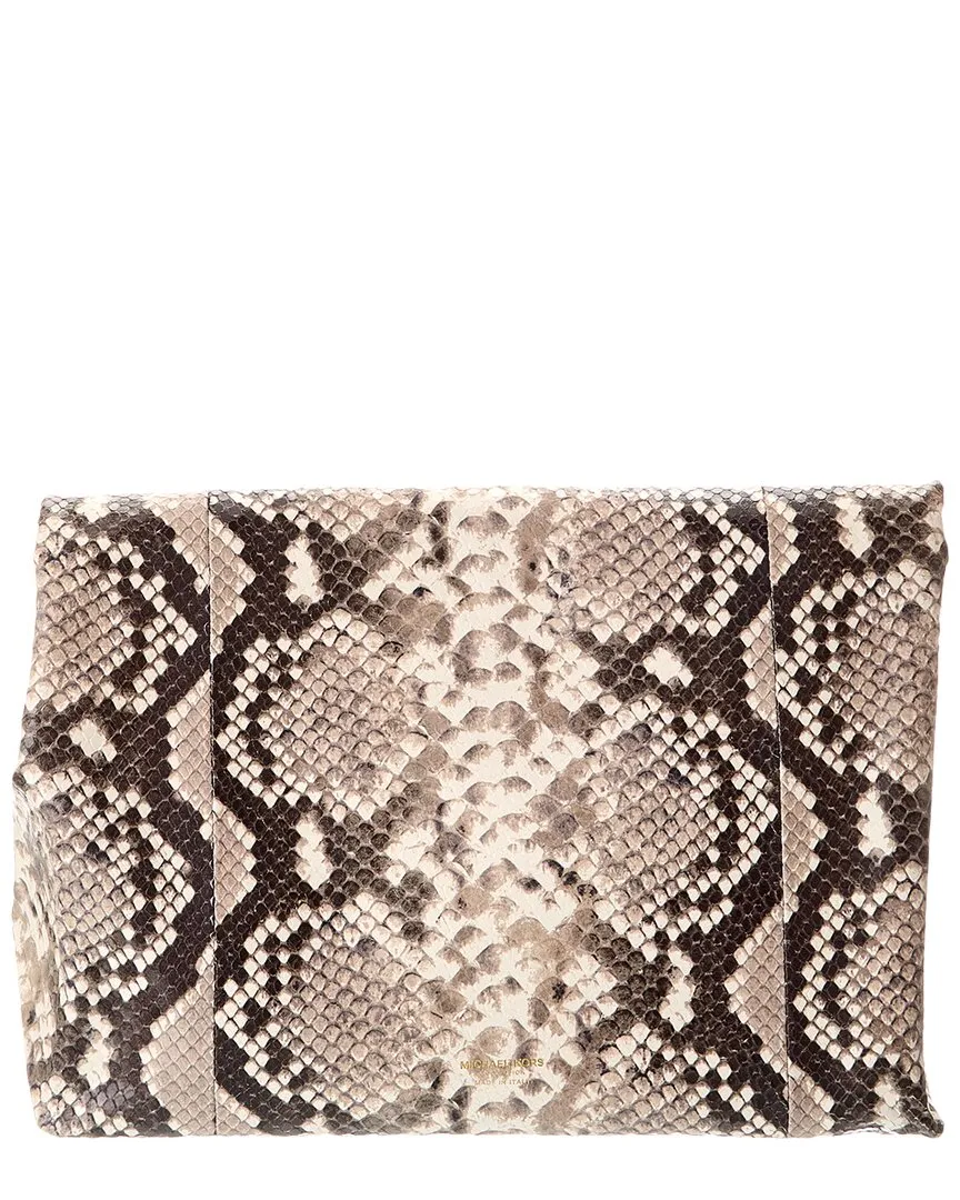 Michael Kors Collection Python-Embossed Leather Lunch Bag