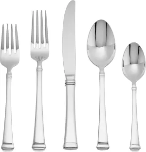 Mikasa Harmony 45-piece silverware set, 18/10 stainless steel cutlery set for 8, includes 5-piece serving utensils set