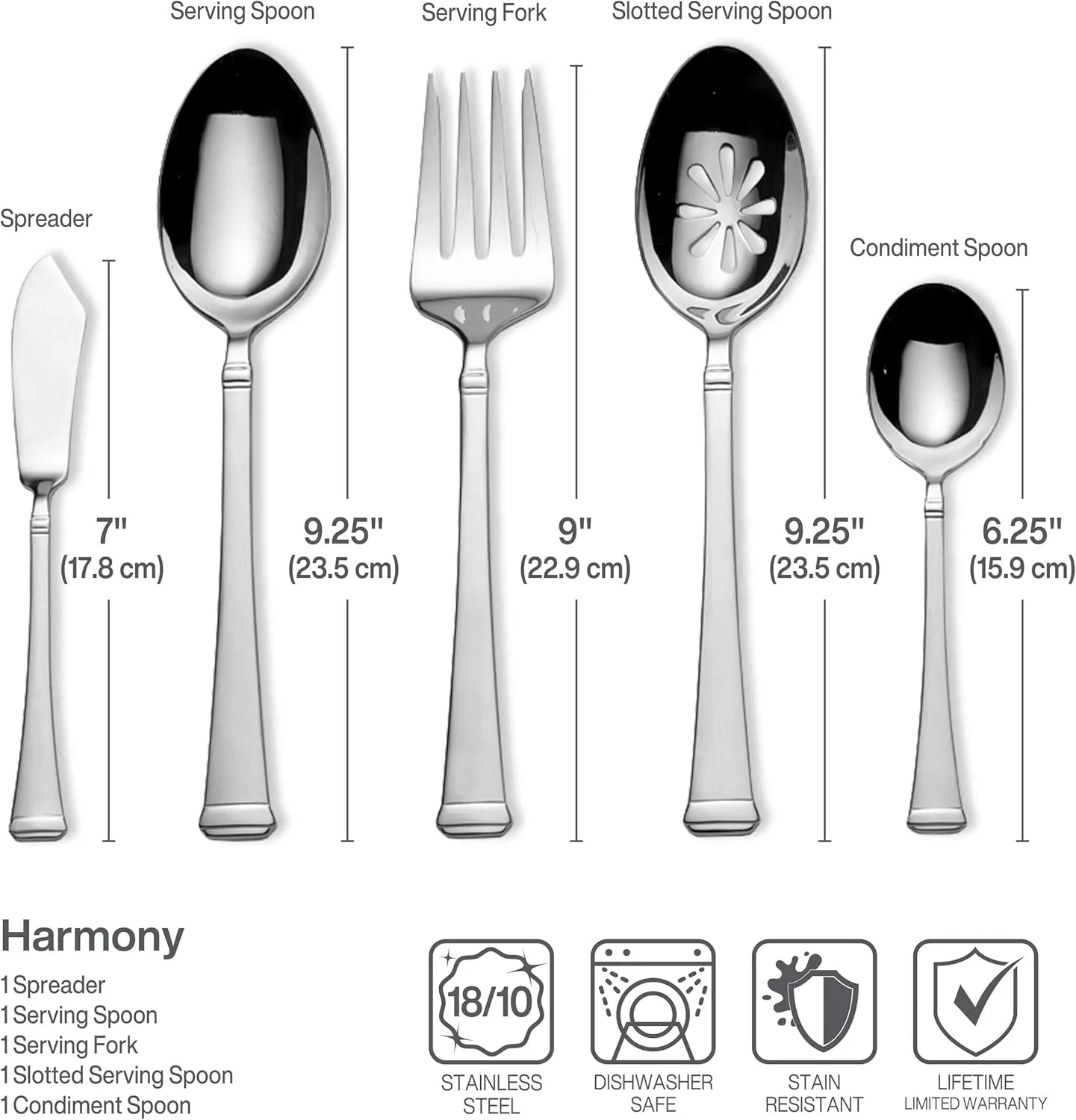 Mikasa, Harmony Flatware Service for 12, 65 Piece Set, 18/10 Stainless Steel, Silverware Set with Serving Utensils
