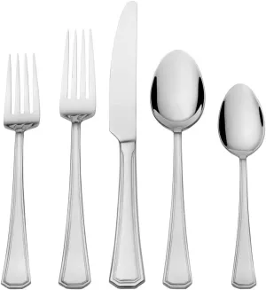 Mikasa Joslyn 20-Piece Flatware Set - Stainless Steel Flatware for Service for 4, Includes Dinner Forks, Knives, Spoons, Teaspoons - Versatile, Durable, Classic Design for Formal or Casual Dining