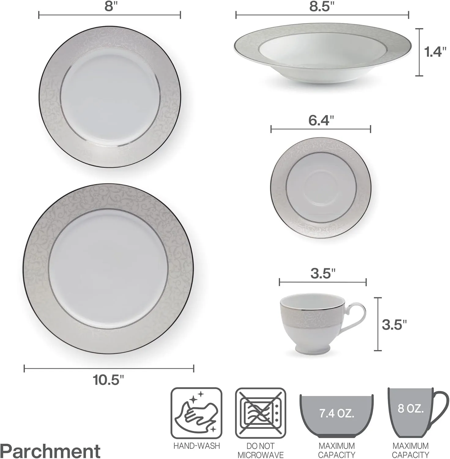 Mikasa Parchment Dinnerware Set, 40 piece set, Service for 8