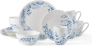 Mikasa Taryn Bone China Lightweight Chip Resistant 16 Piece Dinnerware Set, Service For 4