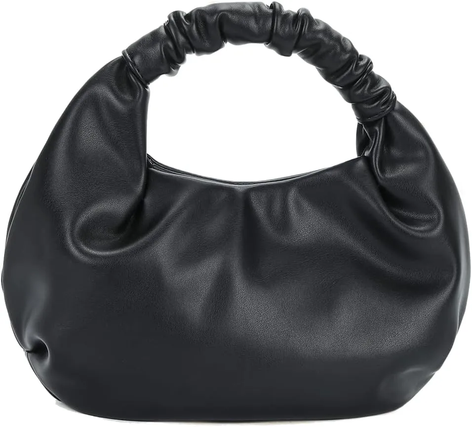Mini Cloud Hobo Purse for Women Soft Genuine Leather Clutch Bag with Unique Shape for Events or Date Nights
