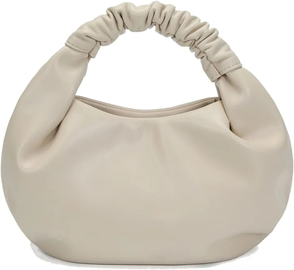 Mini Cloud Hobo Purse for Women Soft Genuine Leather Clutch Bag with Unique Shape for Events or Date Nights