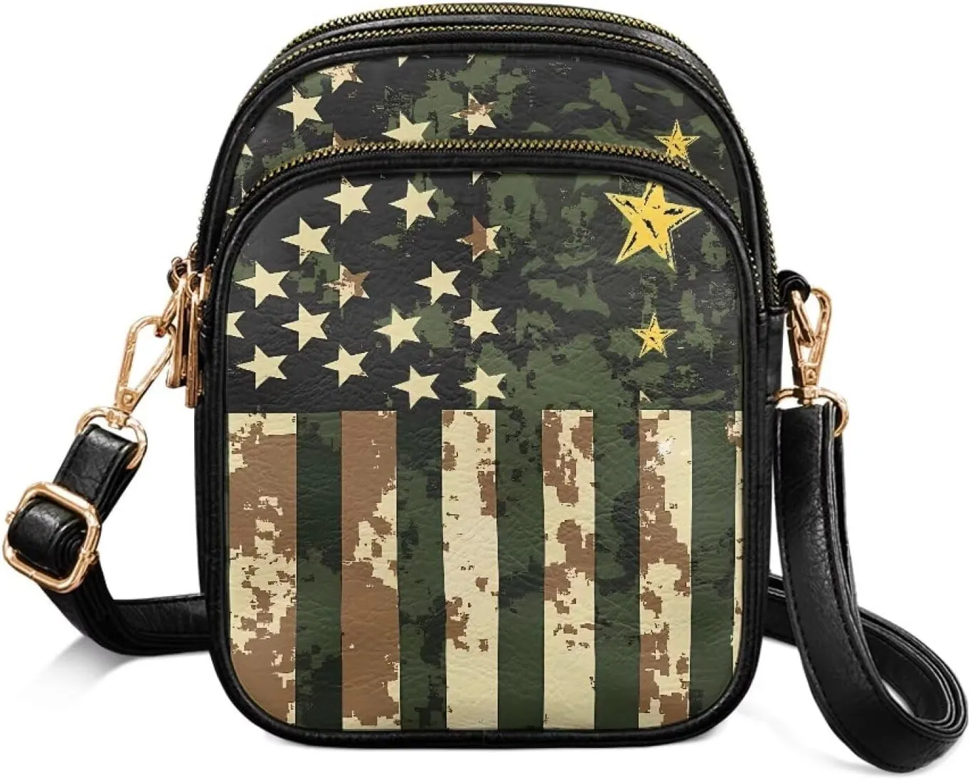 Mini Durable Womens Crossbody Bag with Zipper Pockets for Daily Use