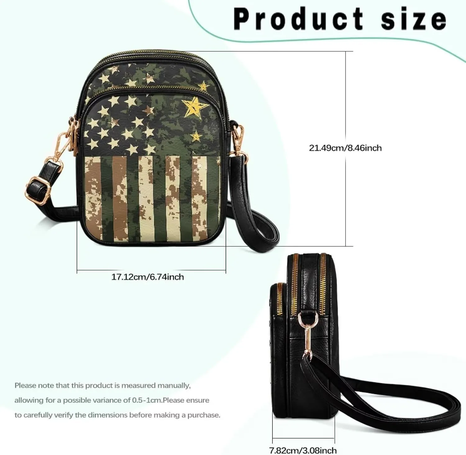 Mini Durable Womens Crossbody Bag with Zipper Pockets for Daily Use