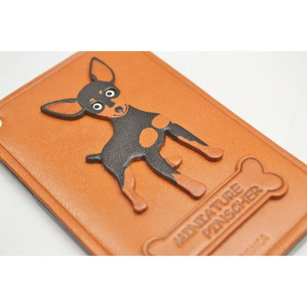 Miniature Pinscher Black&Tan Leather Commuter Pass/Passcard Holders