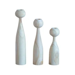 Minimalist Wooden Candle Holders - Tapered Circular