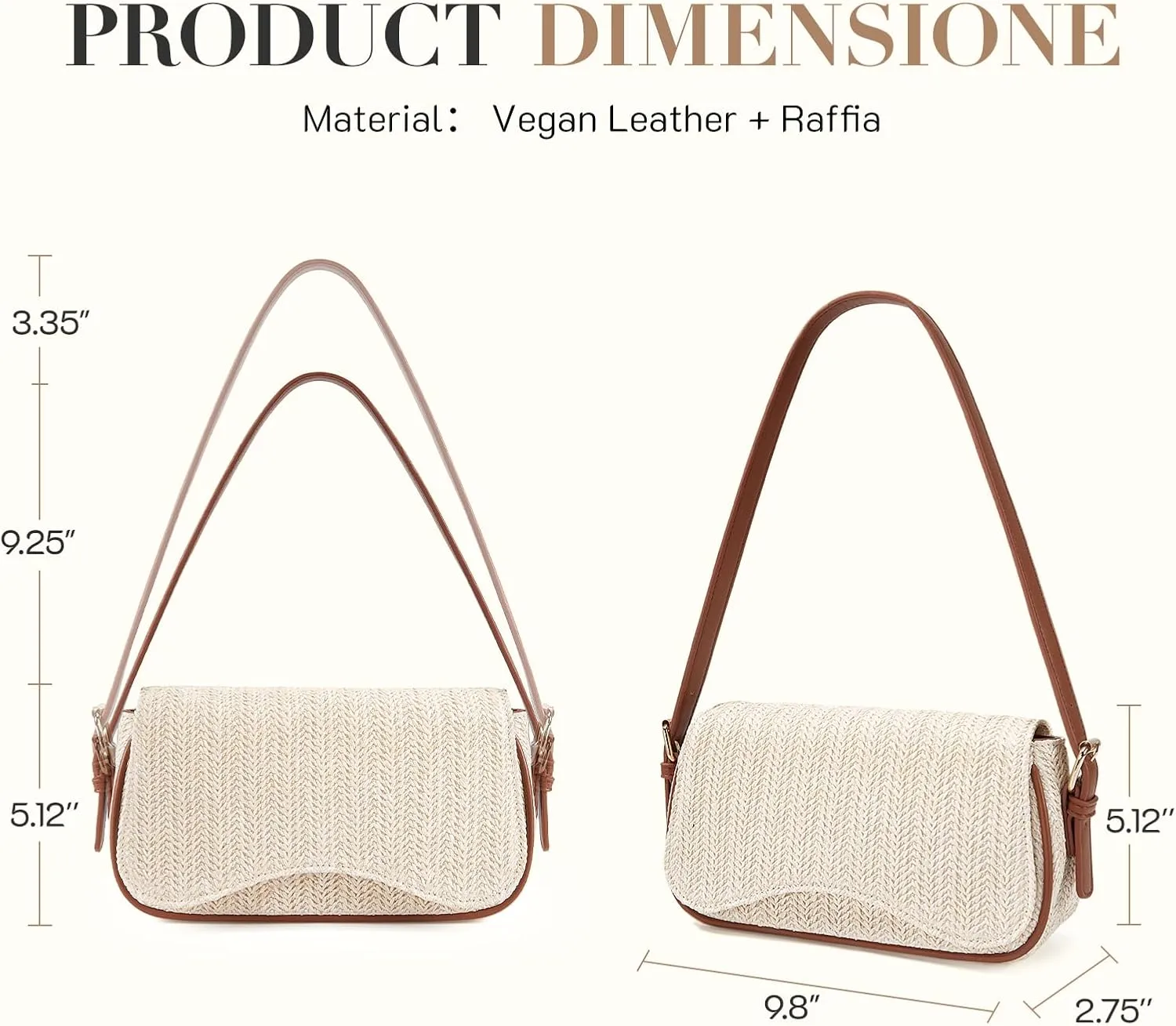 Missnine Shoulder Bag for Women Small Purse Trendy Clutch Hobo Bag Vegan Leather Mini Handbag with Zipper Closure