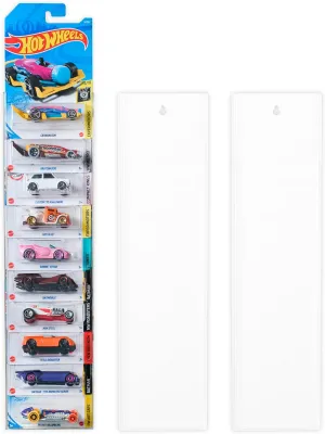 Model Car Display Case Wall Mount - Holds Up to 30 Cars - Compatible with Hot Wheels Matchbox Packaged Cars - Diecast Blister Packed Toy Car Organizer Display Shelf Rack Wall Storage (3-Pack)
