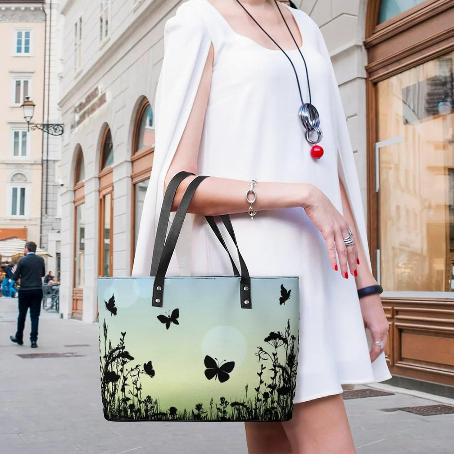 Modern PU Leather Shoulder Bag for Women, PU Leather Work Shoulder Bag, PU Leather Shopping Tote for Travel Outdoor