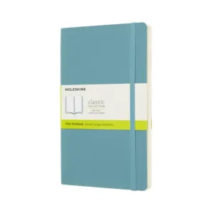 Moleskine Classic Notebook, Large, Plain, Blue Reef, Soft Cover