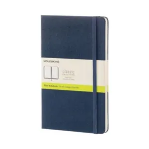 Moleskine Classic Notebook, Large, Plain, Sapphire Blue, Hard Cover