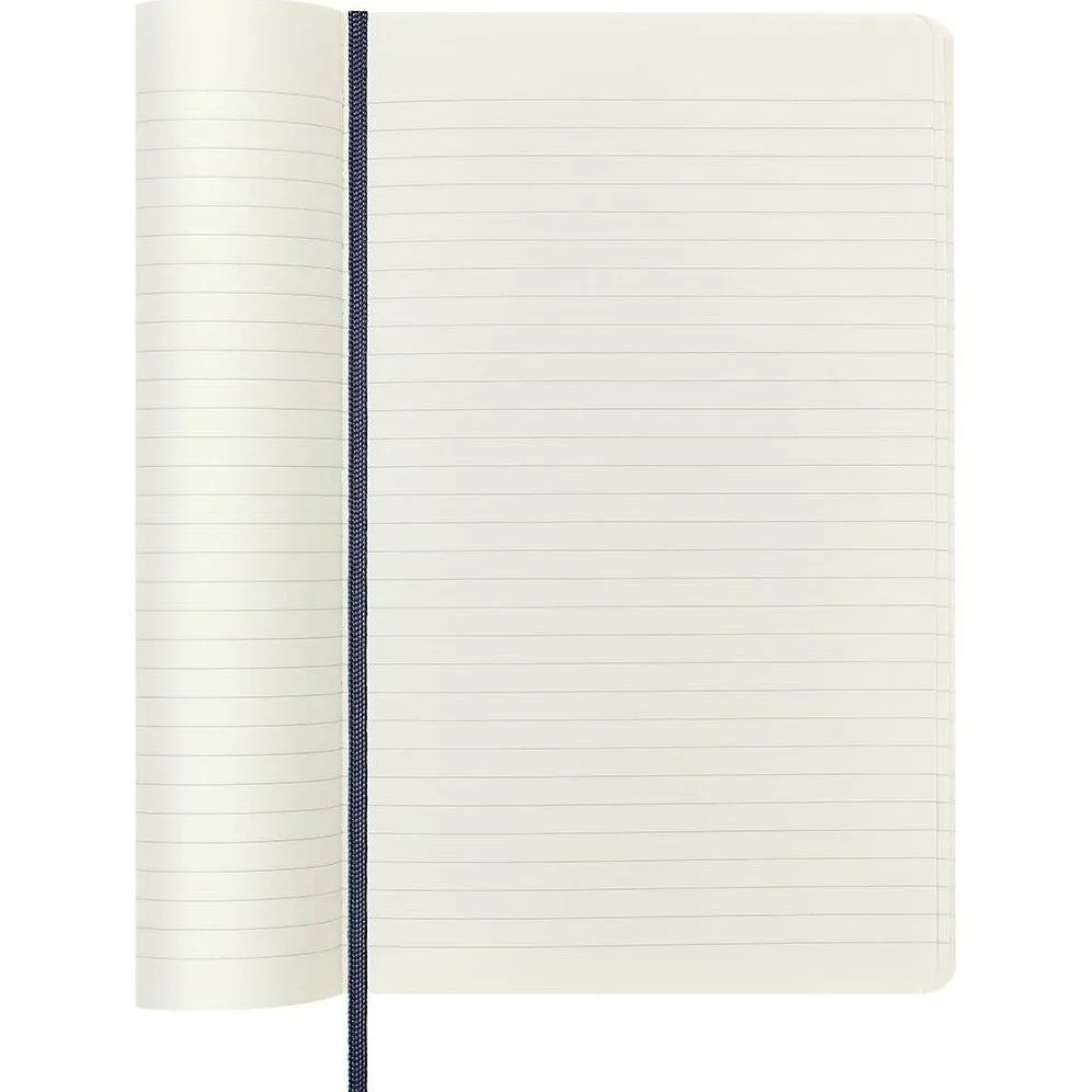Moleskine Classic Notebook, Large, Ruled, Sapphire Blue, Soft Cover (5 x 8.25)
