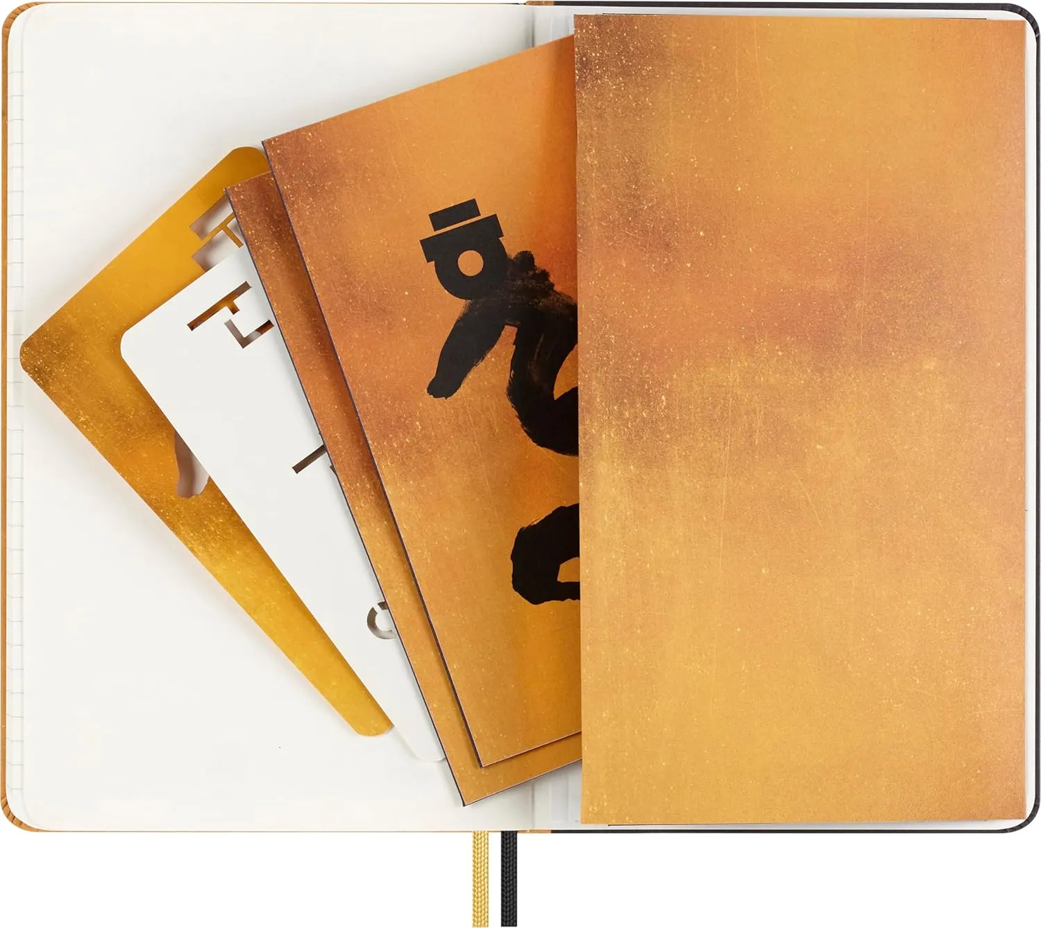 Moleskine Limited Edition Year of the Dragon Notebook by Ahn Sang-Soo, Hard Cover, Ruled, Large (5" x 8.25"), Gold, 176 pages