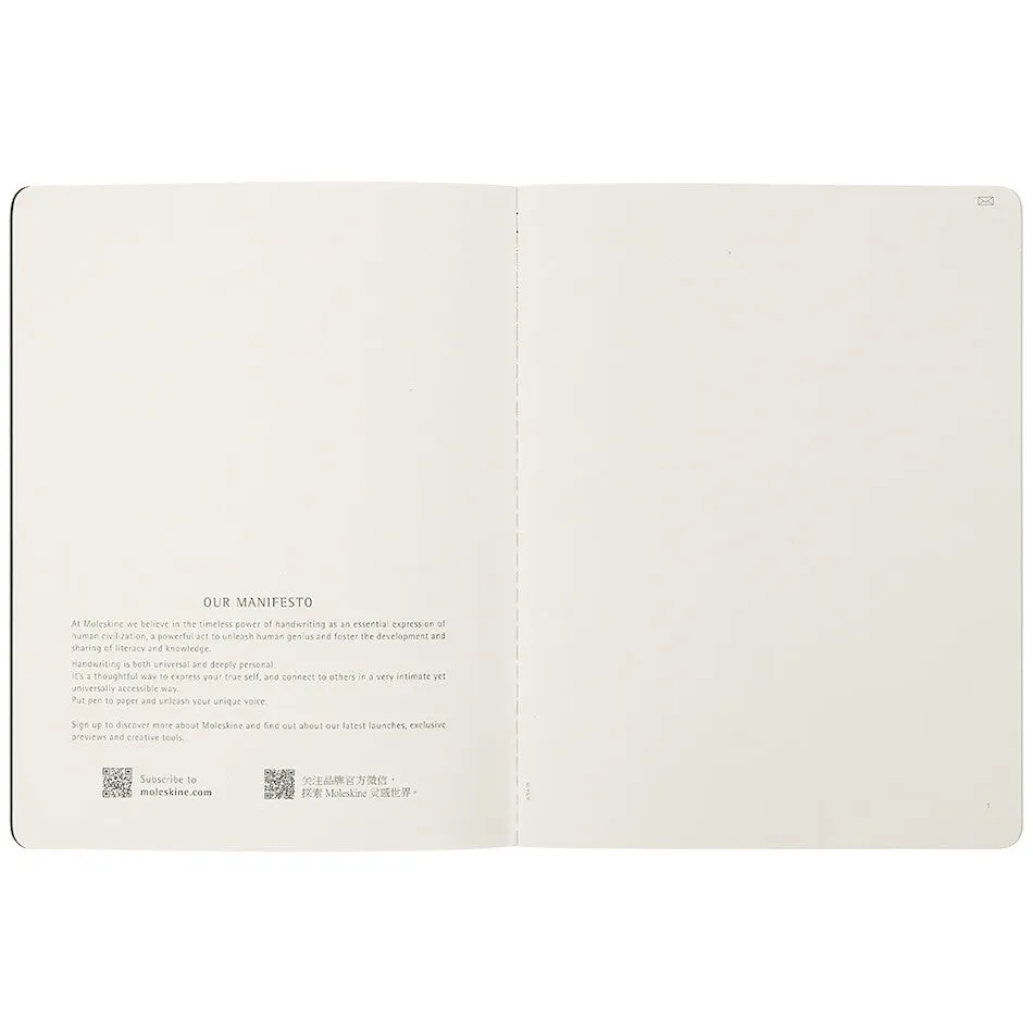 Moleskine Smart Writing Smart Cahier Notebook Extra Large Plain Black Set of 2