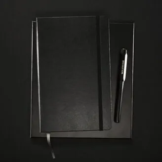 Moleskine x Kaweco Rollerball plus, 13cm x 21cm Ruled Notebook Set, Black
