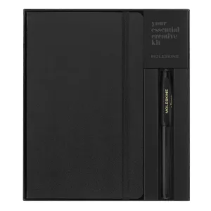 Moleskine x Kaweco Rollerball plus, 13cm x 21cm Ruled Notebook Set, Black