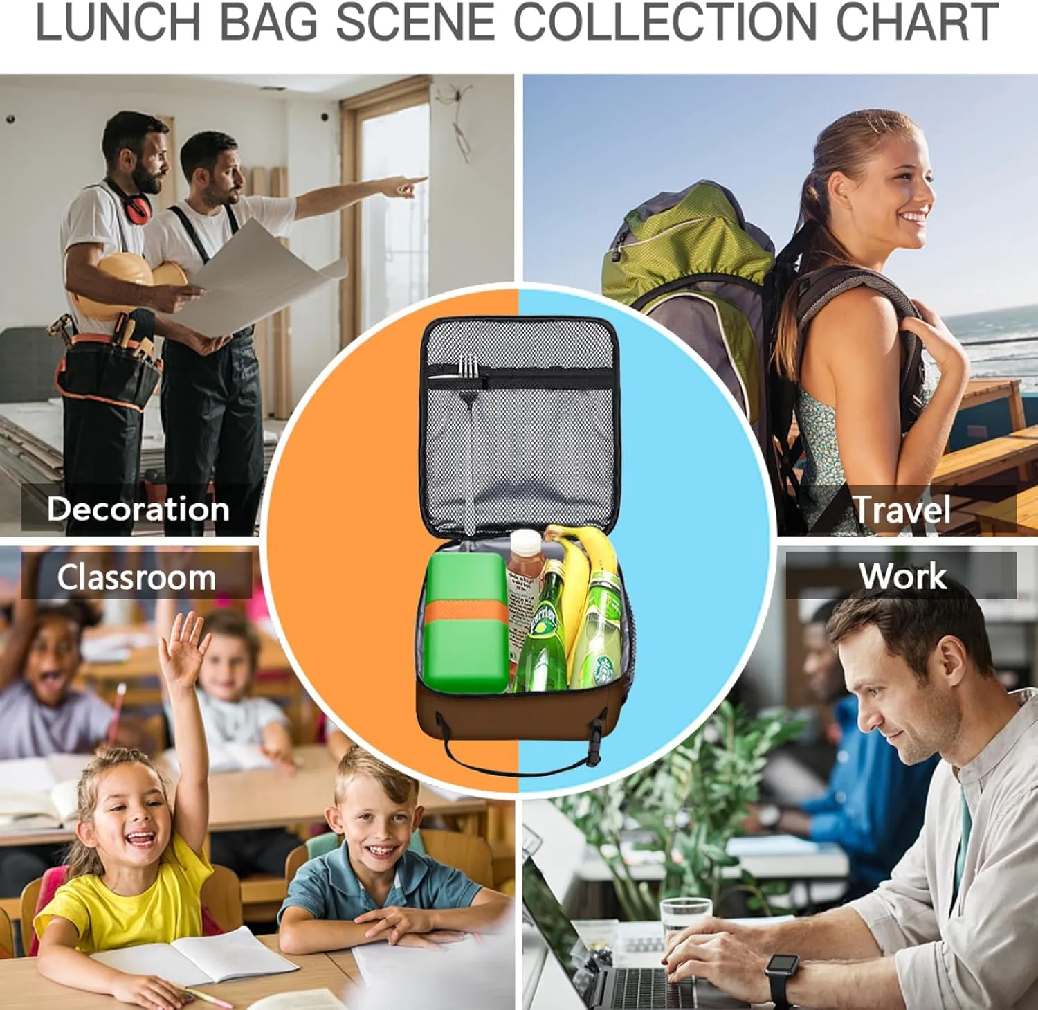 Monkey Lunch Box for All Seasons Reusable Insulated Lunch Bag 10 Inch