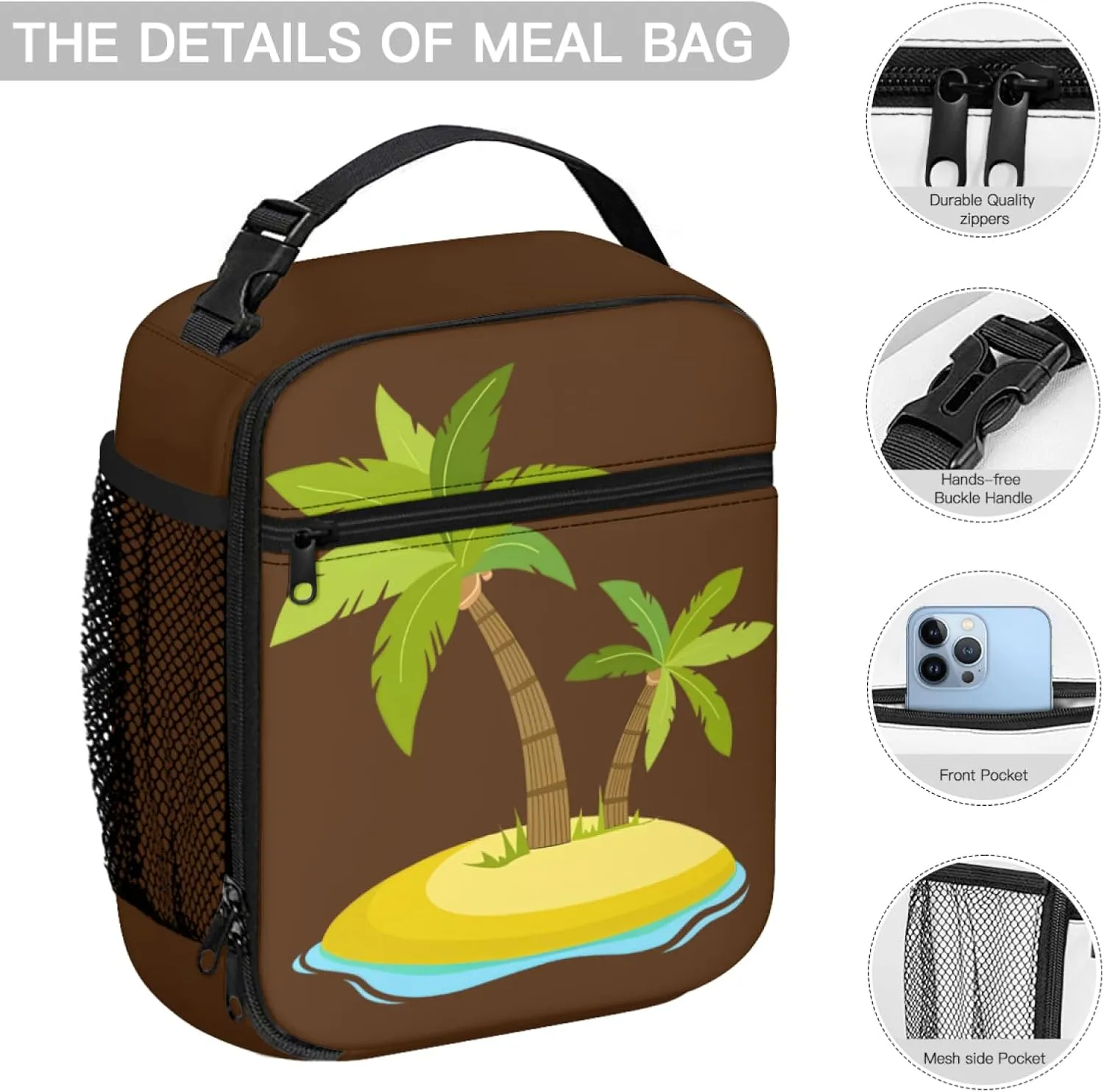 Monkey Lunch Box for All Seasons Reusable Insulated Lunch Bag 10 Inch
