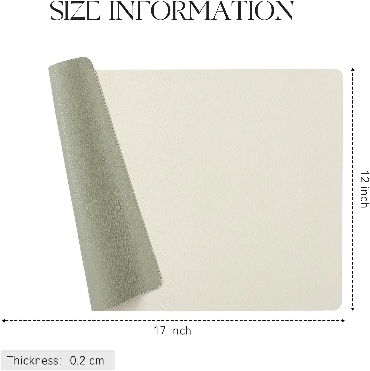 MOSAYT Vinyl Placemats Set of 6, Heat Resistant Place Mats 100% Waterproof Washable & Wipeable Faux Leather Reversible Table Mats for Kitchen Dining Party Indoor Outdoor, 12" x 17", Beige Sage Green