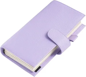 Moterm Companion Traveler's Notebook Cover - Upgraded Design with Back Pocket (Standard Size, Pebbled-Lavender)