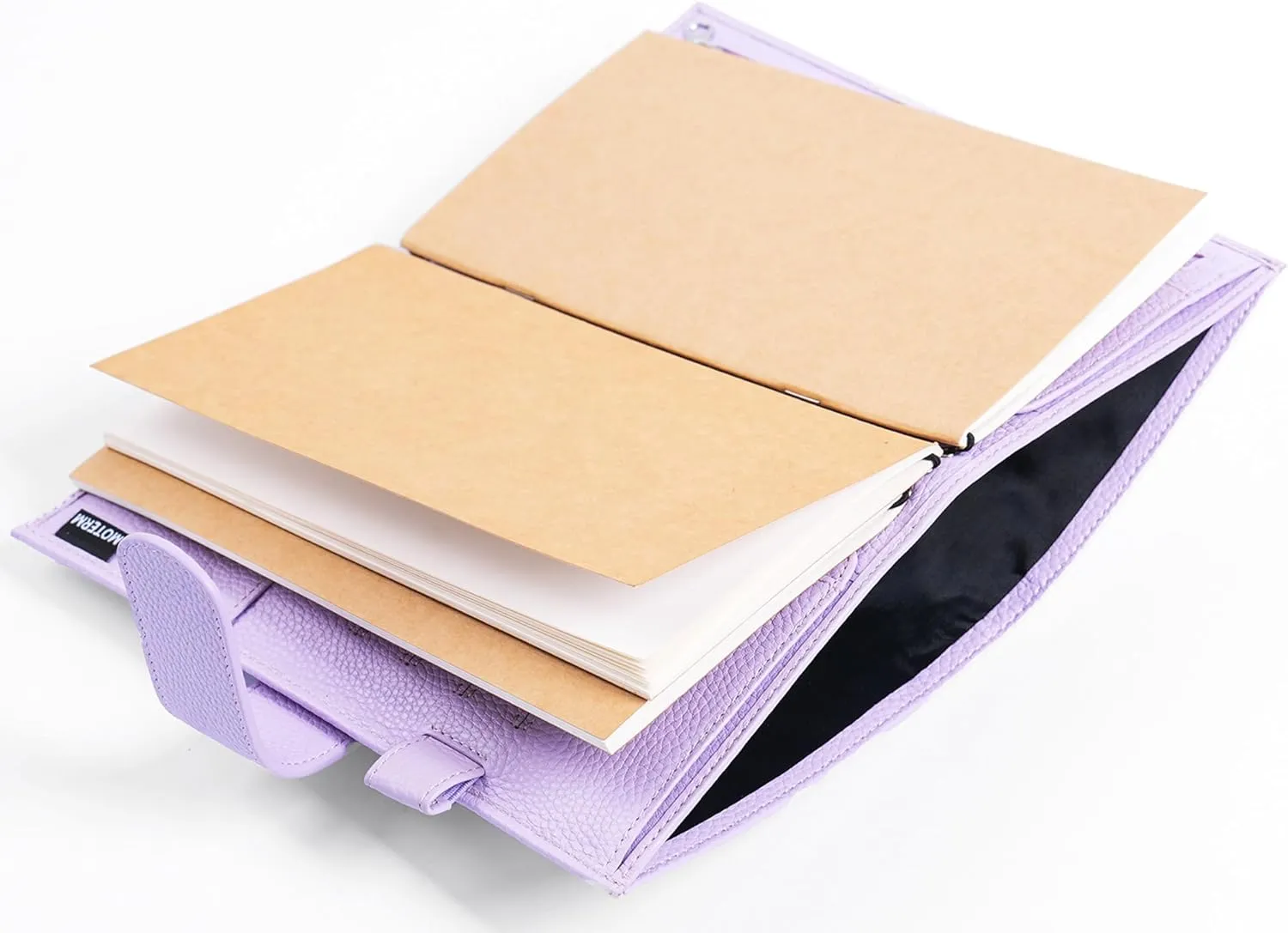 Moterm Companion Traveler's Notebook Cover - Upgraded Design with Back Pocket (Standard Size, Pebbled-Lavender)