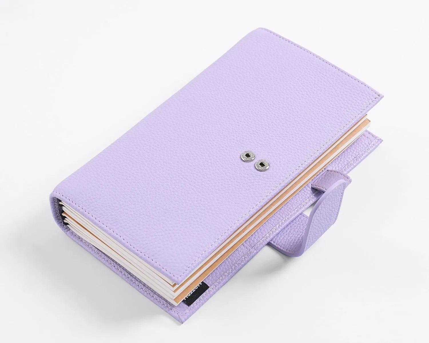 Moterm Companion Traveler's Notebook Cover - Upgraded Design with Back Pocket (Standard Size, Pebbled-Lavender)