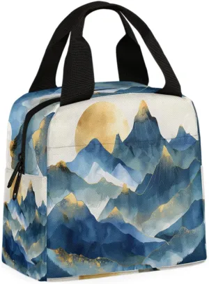 Mountain Range Lunch Bag Smokey Mountain Tote Lunch Bag Reusable Lunch Box Leakproof Cooler Bag