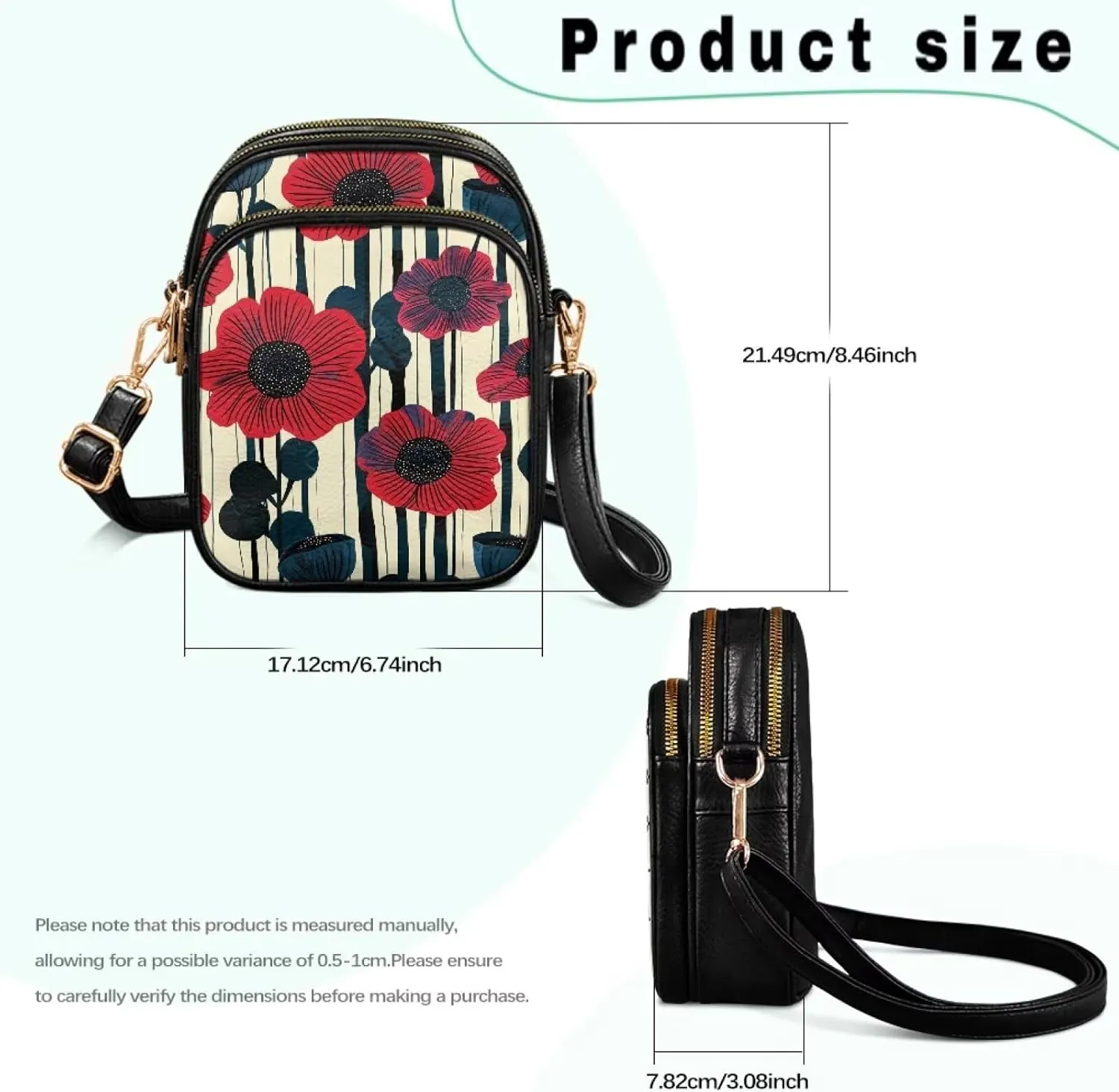 Multi Pocket PU Leather Casual Crossbody Bag for Women