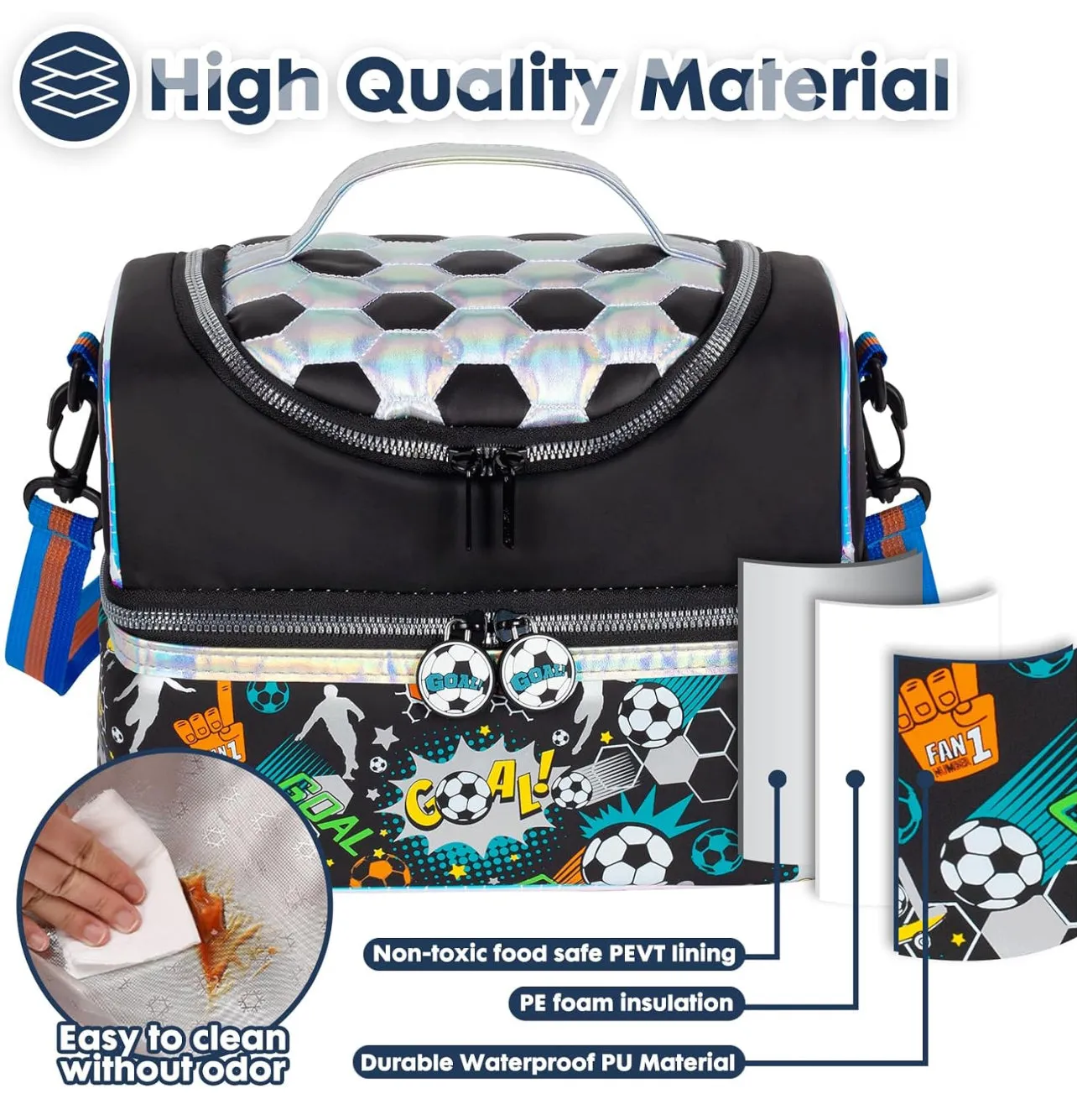 Multipurpose Double Decker Insulated Bag For Kids - Luxury Quality