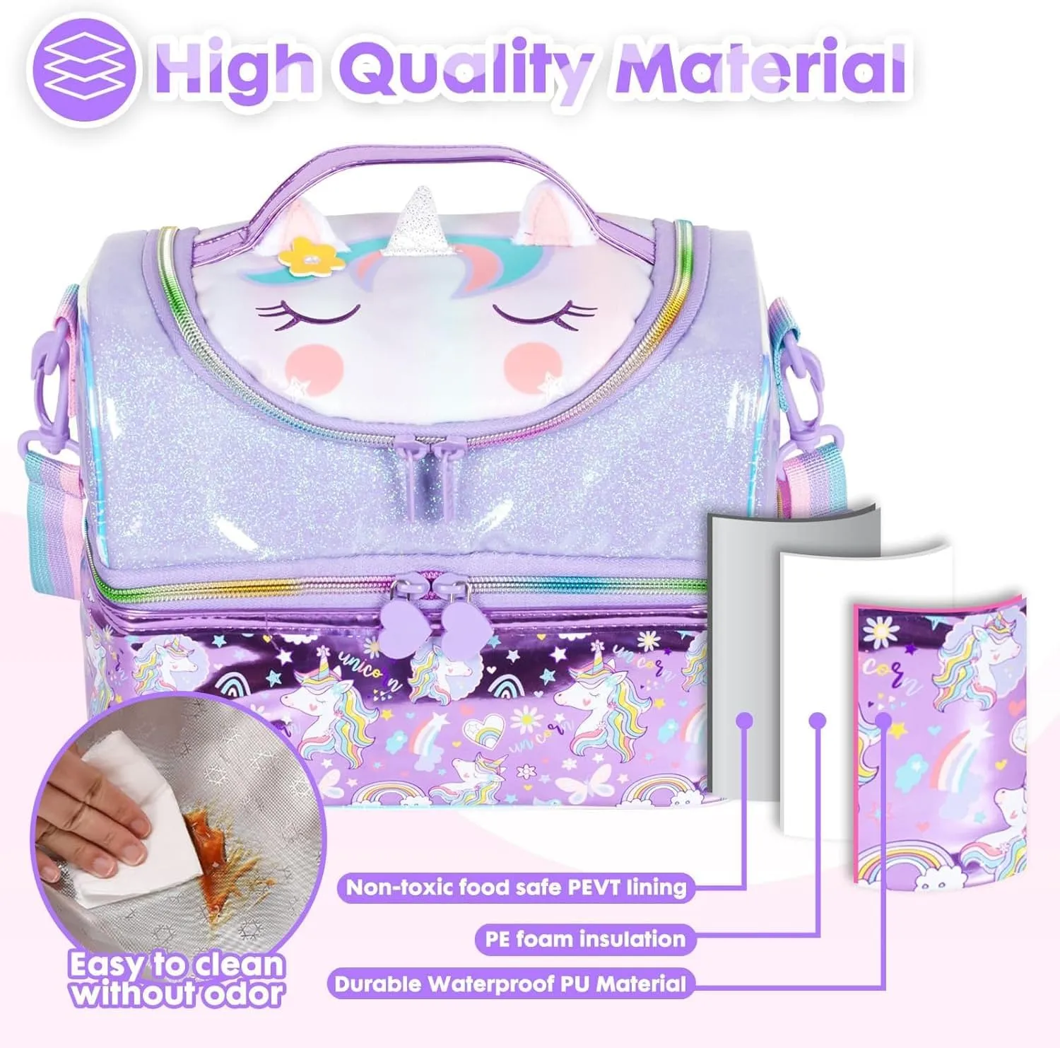Multipurpose Double Decker Insulated Bag For Kids - Luxury Quality