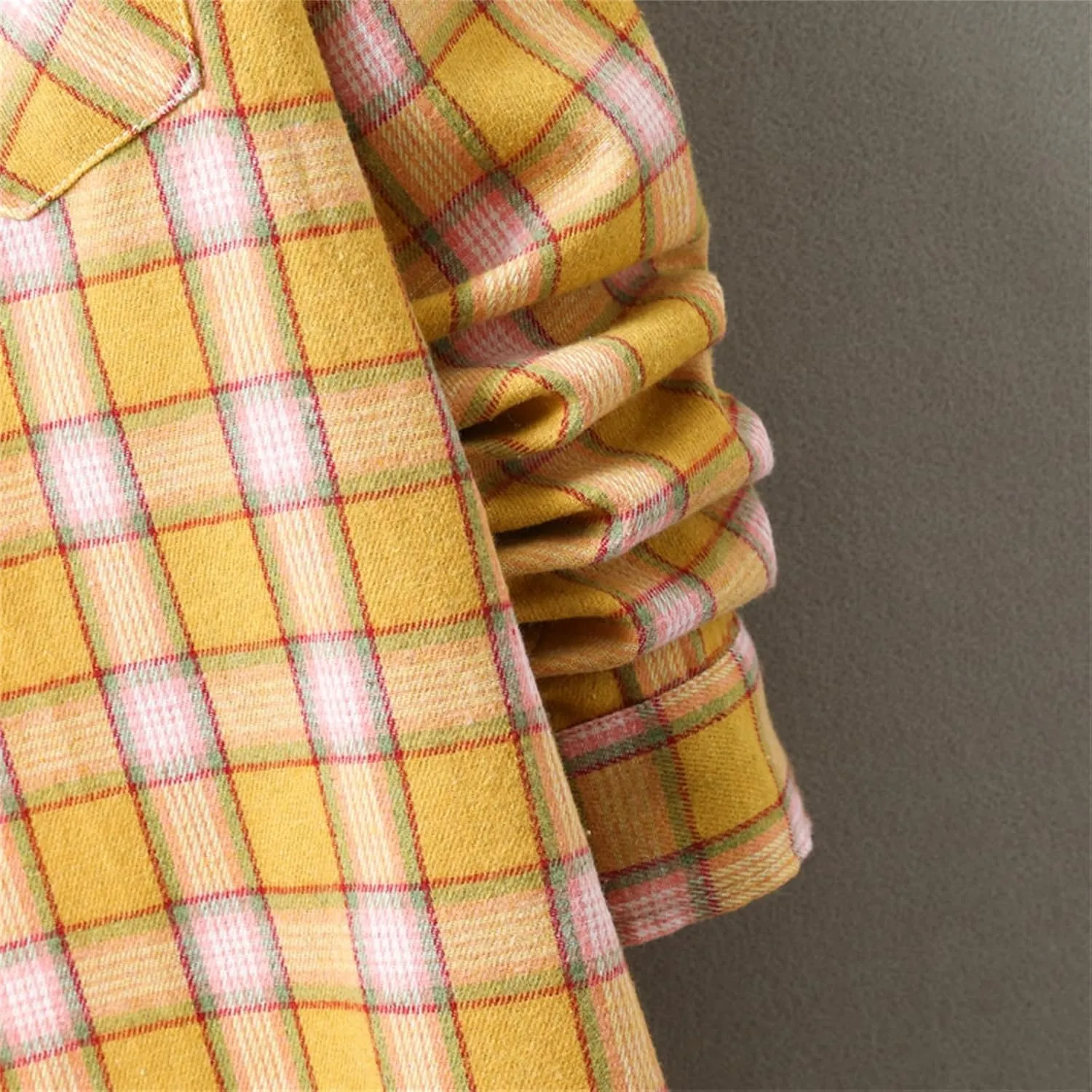 Muscularfit Men's Casual Plaid Shirts Relaxed Fit Long Sleeve Shacket Shirt Coat Button Down Coat Trendy Fall Outdoor Shirts