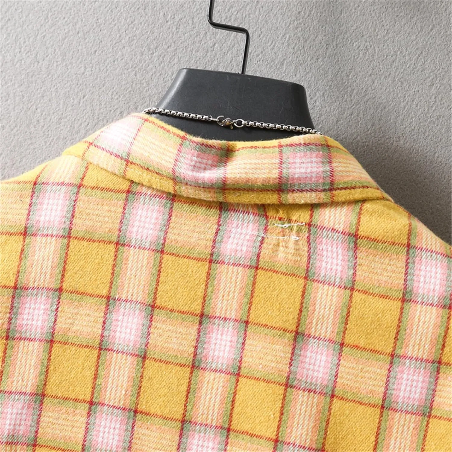 Muscularfit Men's Casual Plaid Shirts Relaxed Fit Long Sleeve Shacket Shirt Coat Button Down Coat Trendy Fall Outdoor Shirts