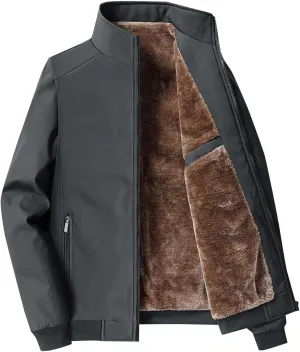 Muscularfit Mens Fall and Winter Warm Jackets Lightweight Stand Collar Windproof Puffer Jacket Casual Zip Up Padded Warm Coat
