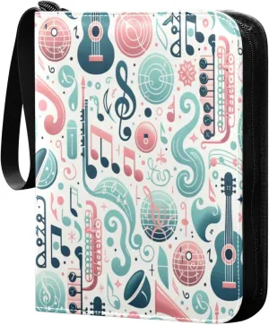 Musical Instruments Card Binder 4 Pockets, 400 Pockets Trading Card Binder Removable Card Albums Card Holder for Games, Sports, Football, Baseball Cards