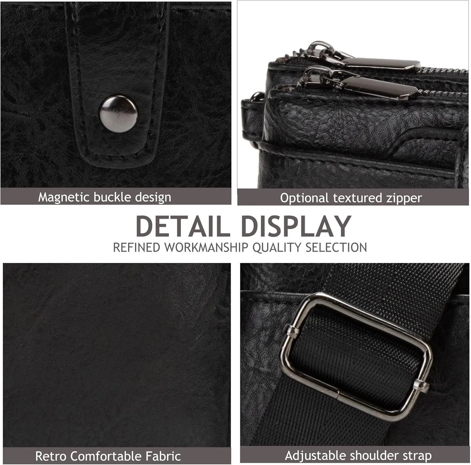 myfriday Womens Vintage Vegan Leather Wristlet Clutch Purse with Zip Around 2 Strap & Detchable Card Holder