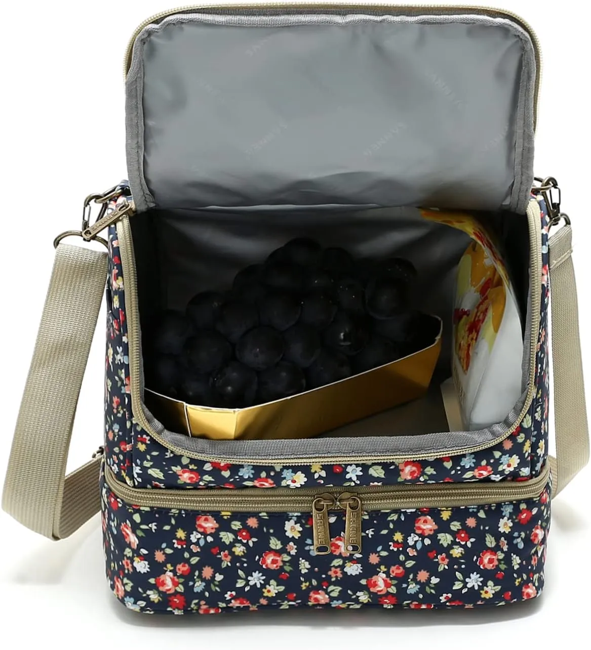 Nanxson Reusable Lunch Tote Bags Insulated Leakproof Lunch Box Cooler Cooling for Adult Men Women for Work/Travel/Picnic/Office (11L,C-Navy)