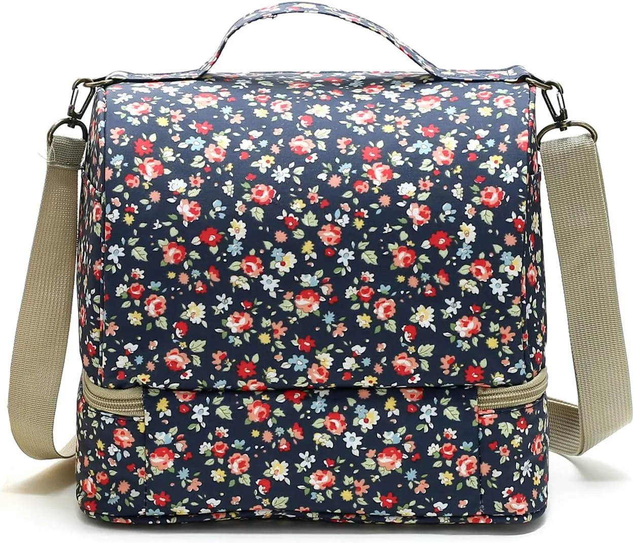 Nanxson Reusable Lunch Tote Bags Insulated Leakproof Lunch Box Cooler Cooling for Adult Men Women for Work/Travel/Picnic/Office (11L,C-Navy)