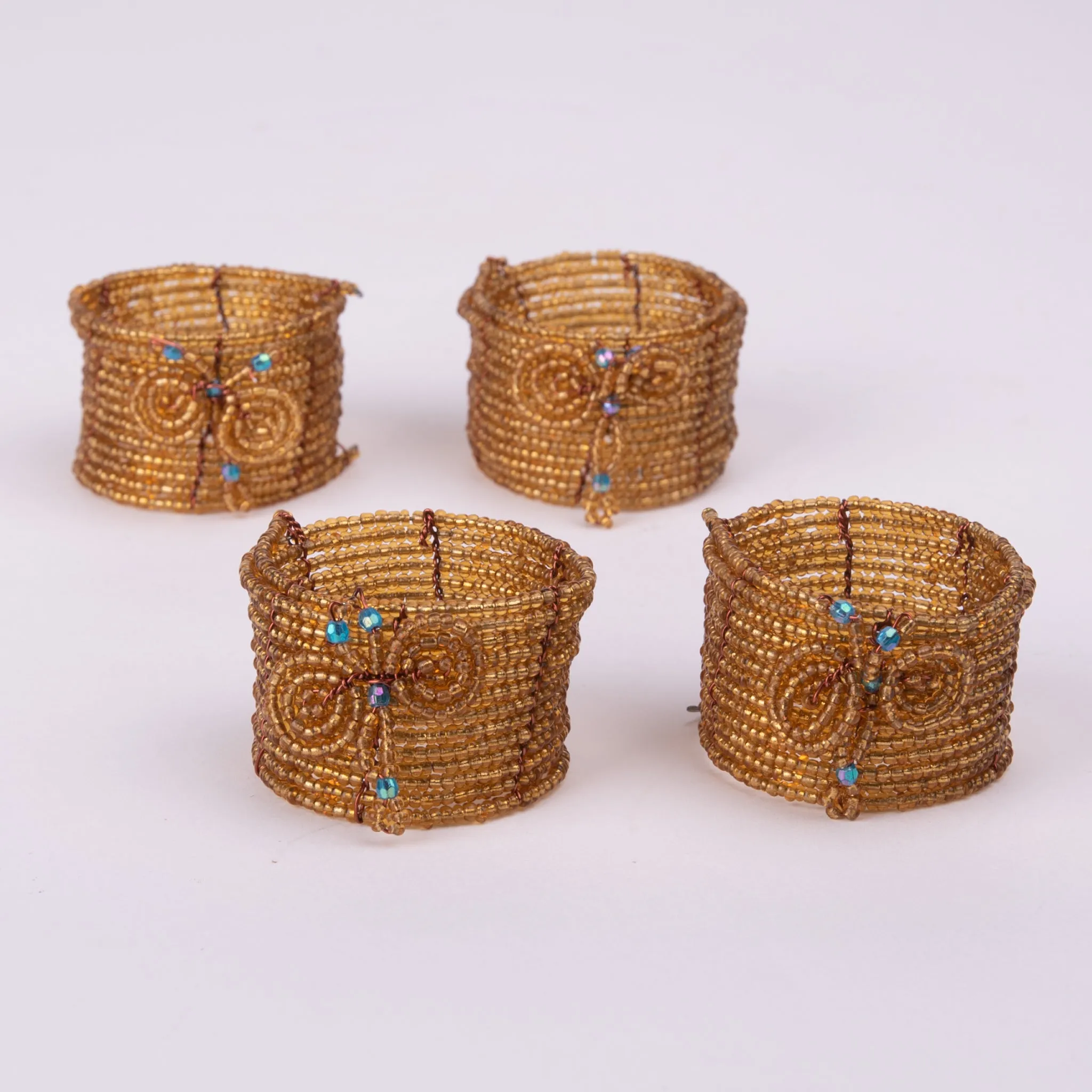 Napkin Ring Holders - Beaded Sets of 4