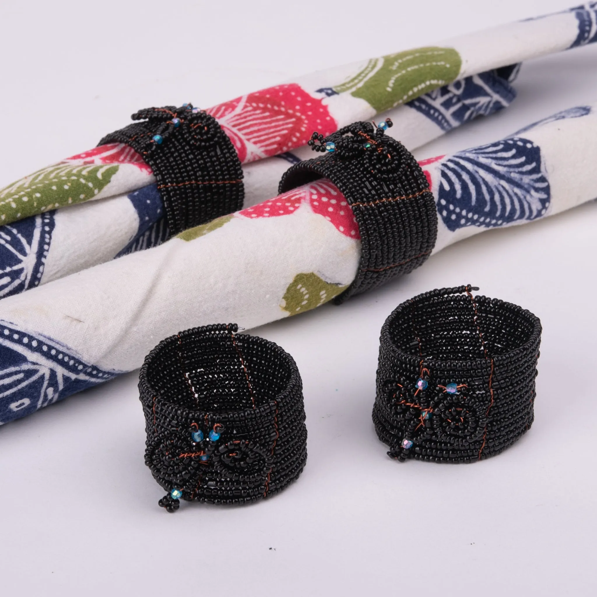Napkin Ring Holders - Beaded Sets of 4