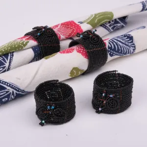 Napkin Ring Holders - Beaded Sets of 4