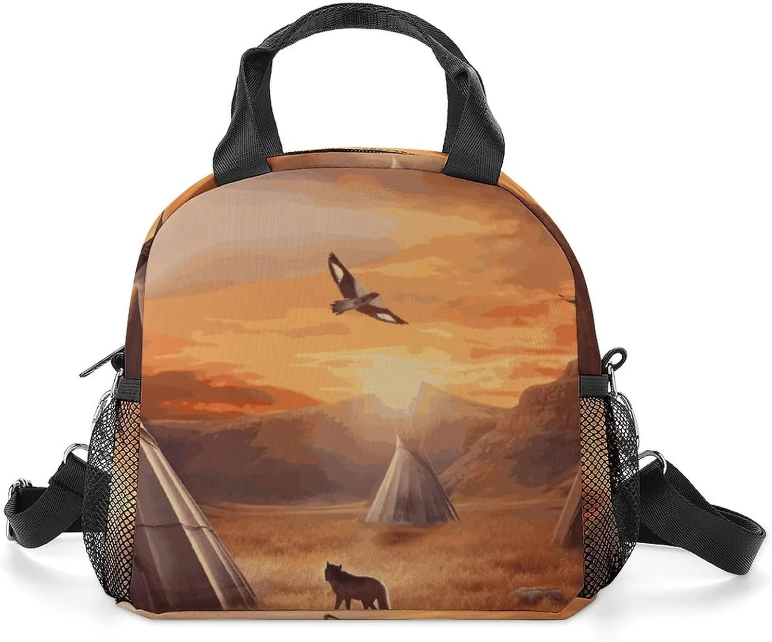 Native American Tribes Insulated Lunch Bag Portable Lunch Box Tote Cooler Bags Lunchbox For Travel Picnic Work