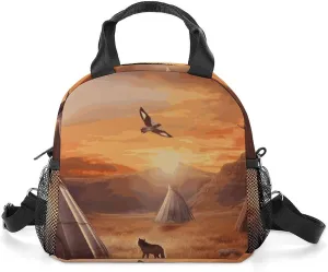 Native American Tribes Insulated Lunch Bag Portable Lunch Box Tote Cooler Bags Lunchbox For Travel Picnic Work