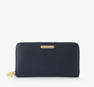 Navy Pebble Grain Leather Wallet